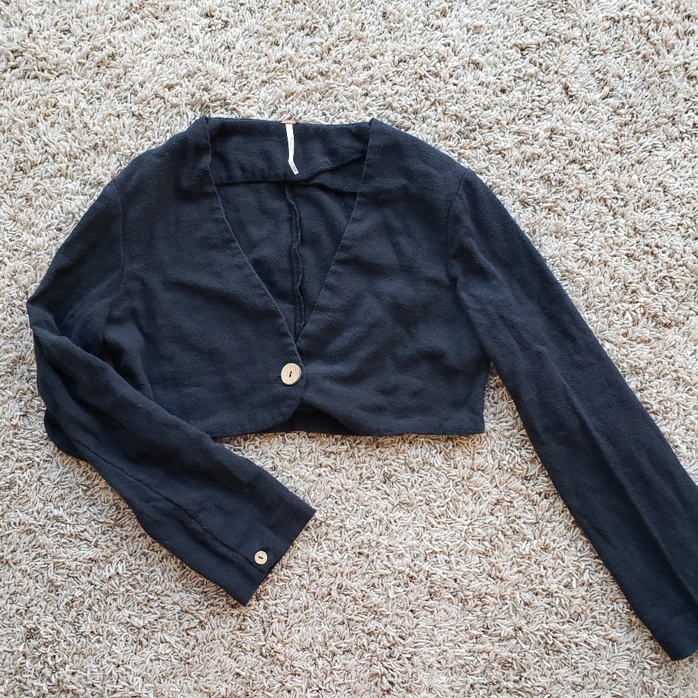 Black long sleeve Free People top